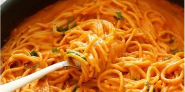 Spaghetti mit Paprika-Tomatensauce
