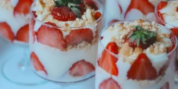 Rezept für Erdbeer-Sahne-Dessert