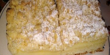 Fantastischer Streuselkuchen mit Pudding gefüllt