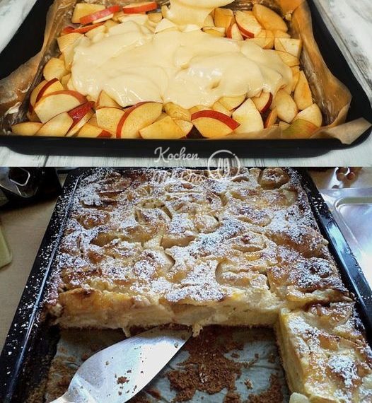 Jedes Stück schmilzt imMund! – Apfelkuchen mit Vanilleschmand 