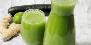 Gurke, Ingwer und Zitronensaft