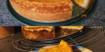 Pfirsichkuchen mit saftigem Guss, fruchtiger, leckerer und schneller Kuchen!