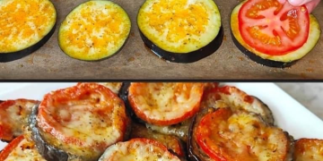 Auberginentörtchen mit Tomaten und Käse