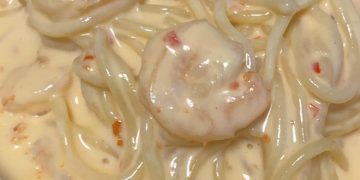 Spaghetti mit Garnelen