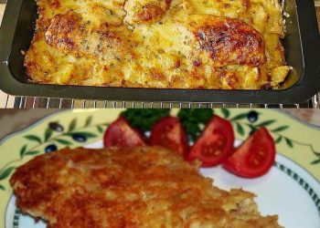 Bratkartoffelauflauf mit Schnitzel