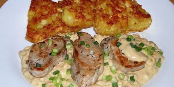 Schweinefilet in Sahnesauce