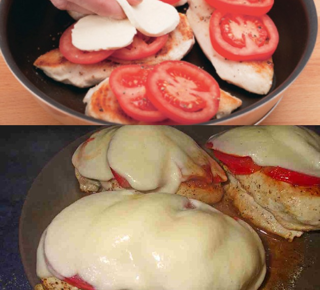 Hähnchenbrustfilet mit Tomate und Mozzarella in Kräuter
