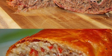 Käse hackbraten in Blätterteig