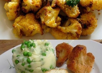 Panierter Blumenkohl aus dem Backofen