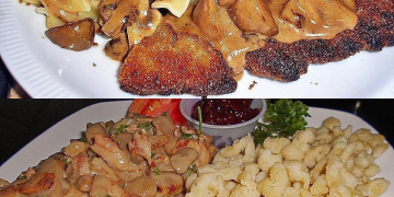 Jägerschnitzel mit Spätzle