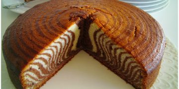 VANILLE ZEBRA KUCHEN OHNE MEHL, LEICHT UND LECKER!