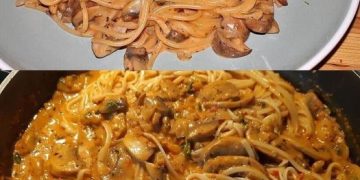 Champignons Spaghetti aus der Pfanne