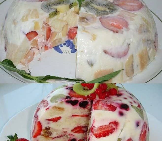 ZACK ZACK Sahne Torte mit Obst ohne Backen und in nur 5 Minuten zubereitet