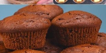 Schokomuffins mit weißer Schokoladenfüllung