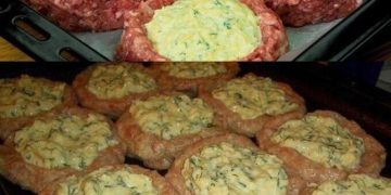 Hackfleisch Nester mit Käsefüllung in 10 Minuten zubereitet