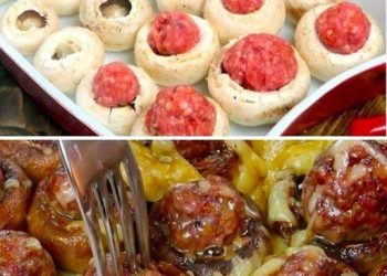Mit Fleischbällchen gefüllte Pilze: ein einfaches Rezept für ein schnelles und köstliches Abendessen