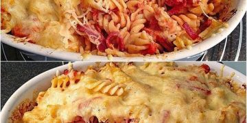 Köstlicher Nudelauflauf mit Tomate und Salami! Dieses herzhafte Gericht wird eure Geschmacksknospen verzaubern