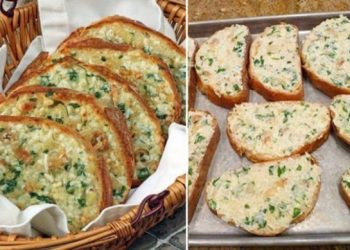 Überbackenes Brot mit gebackenem Knoblauch Rezept