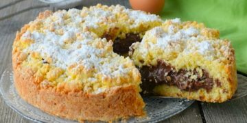 Nutella Streusel Käsekuchen: Tauchen Sie ein in pure Verlockung mit einem Nutella Streusel Käsekuchen!