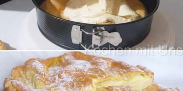 Windbeutelkuchen, so cemig dass er auf der Zunge zergeht