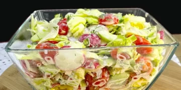 Erfrischender und sehr gesunder Salat in 5 Minuten