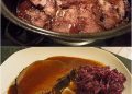 Sauerbraten mit Rotkohl und Kartoffelklößen