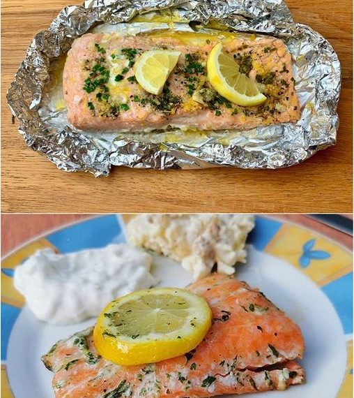 Lachs mit Knoblauch- und Zitronenbutter ist ein köstliches und gesundes Gericht, das einfach zuzubereiten ist