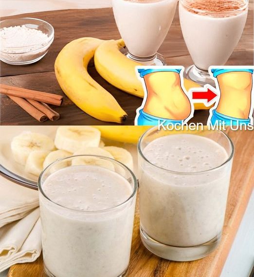 Cremiger Eiweißshake mit Banane zum Abnehmen