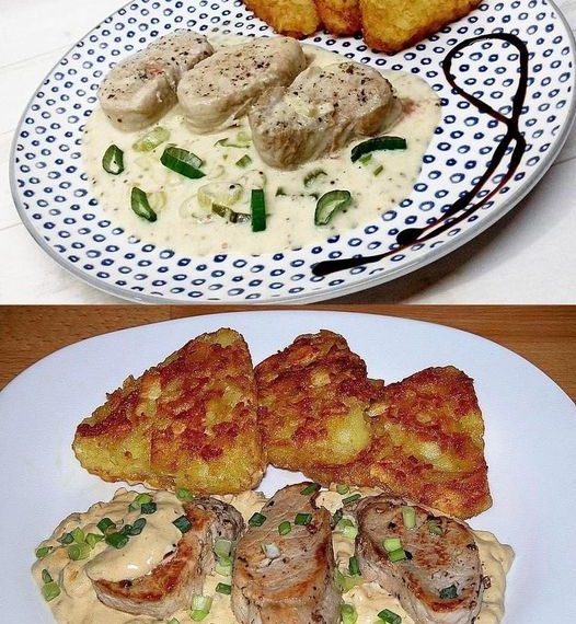 Schweinefilet in Sahnesauce