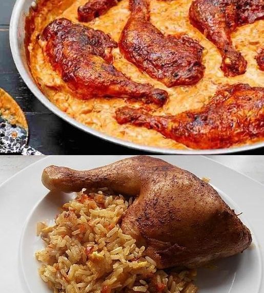 Hähnchenschenkel in Reis