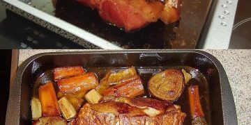 Schweinekrustenbraten auf Sauerkraut