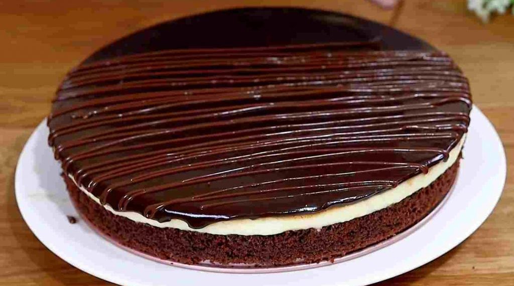 Schokokuchen mit Vanillepudding