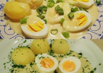 Eier in Senfsoße
