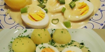 Eier in Senfsoße
