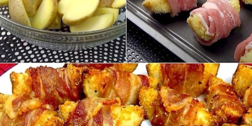 Eingewickelte Kartoffeln mit Speck