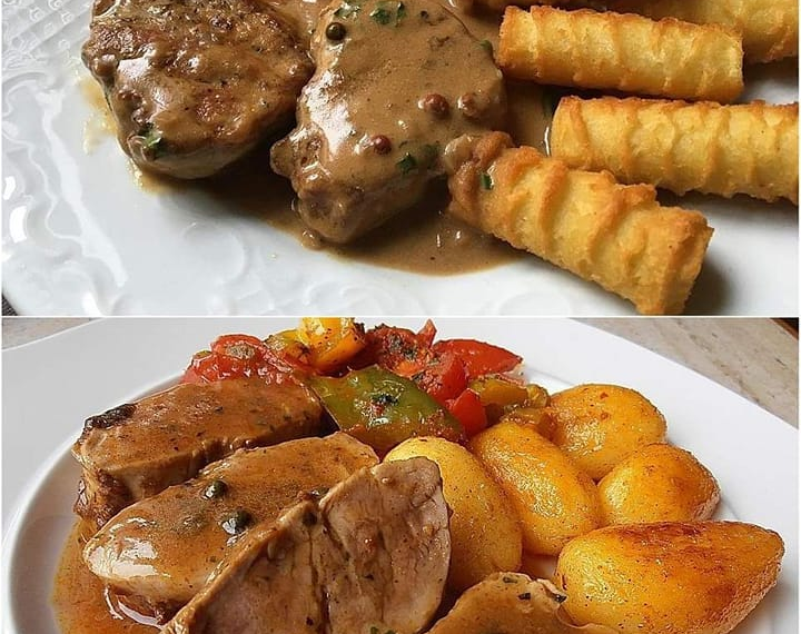 Schweinemedaillons in Pfefferrahmsauce