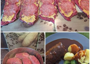 Rinderrouladen mit Rosenkohl und Kartoffeln