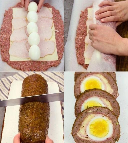 Osterhackbraten: das Rezept für den zweiten Gang mit leckeren und spektakulären gekochten Eiern