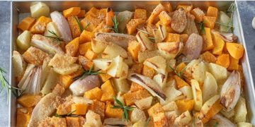 Kürbis-Kartoffel-Gratin: das einfache und unwiderstehlich knusprige BeilagenrezeptZutaten