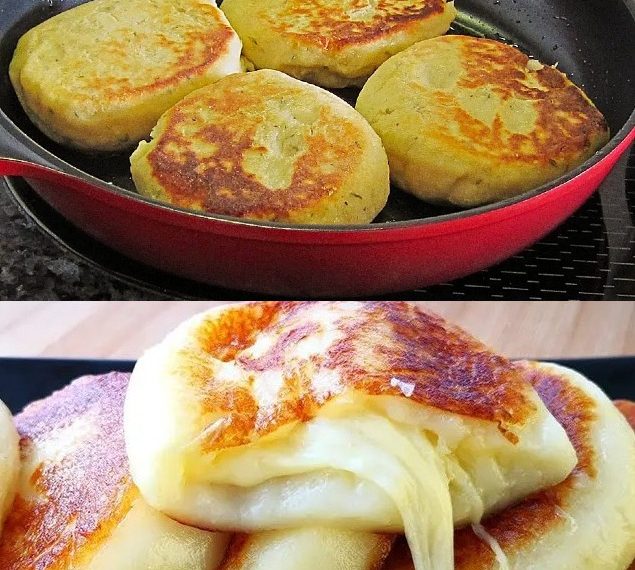 Kartoffelfrikadellen gefüllt mit Schmelzkäse