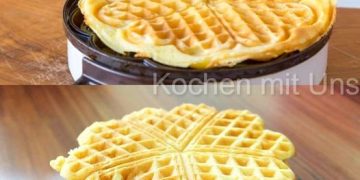 Vanille Joghurt Waffeln in nur 1 Minute zubereitet