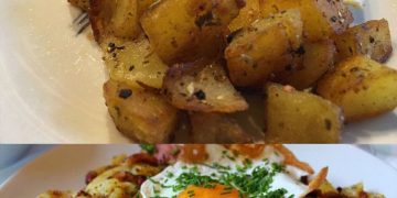Bratkartoffeln mit Ei und Käse