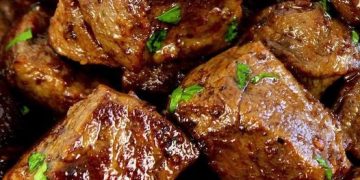 Steakhäppchen mit Knoblauchbutter