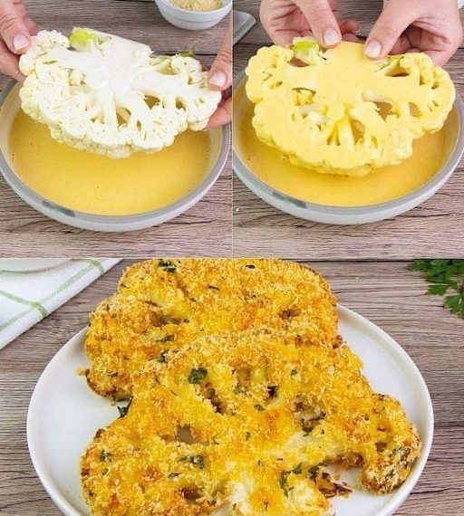 Leckere Blumenkohl Schnitzel